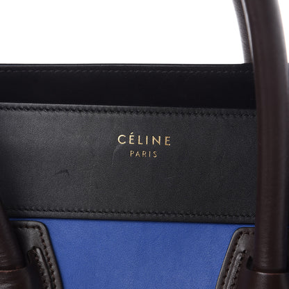 Celine Elephant Calfskin Mini Tri-Color Luggage Indigo 10 of 18