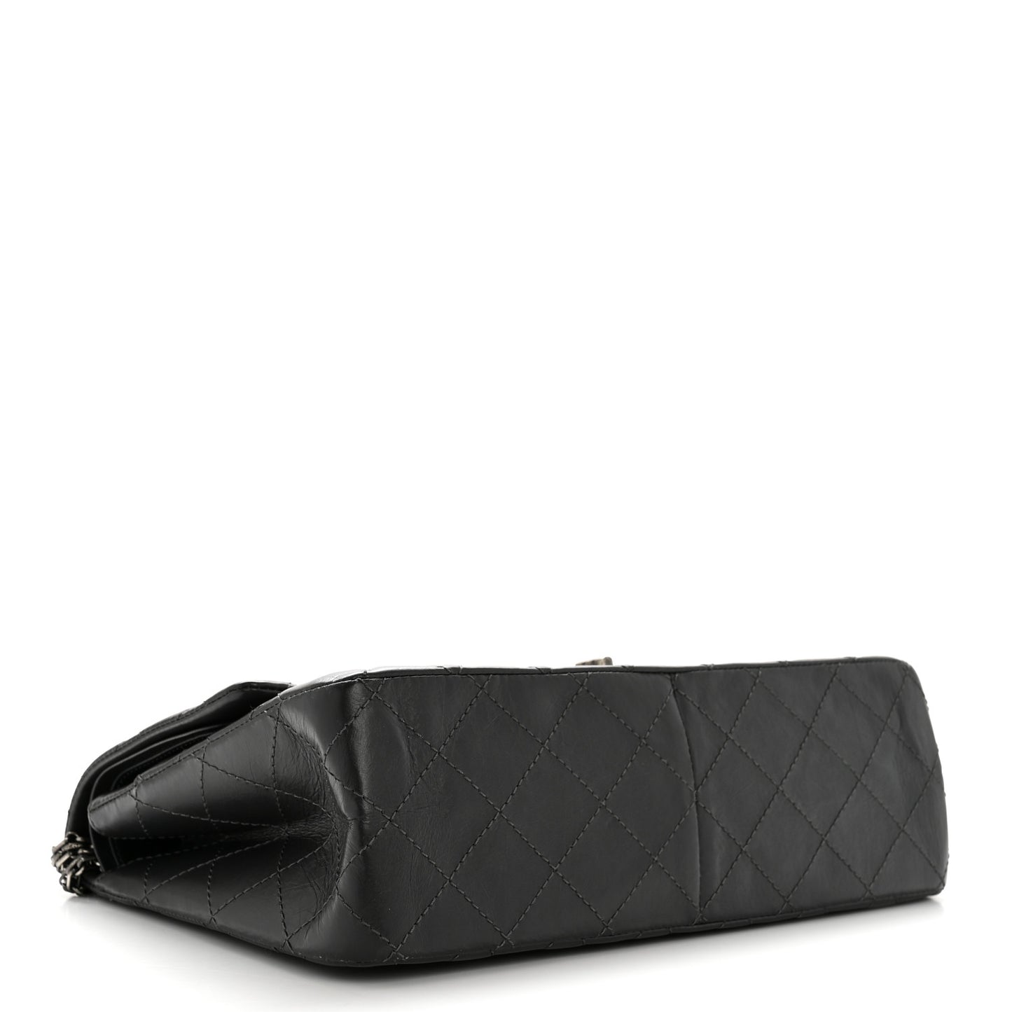 Aged Calfskin Quilted 2.55 Reissue 227 Flap Dark Grey