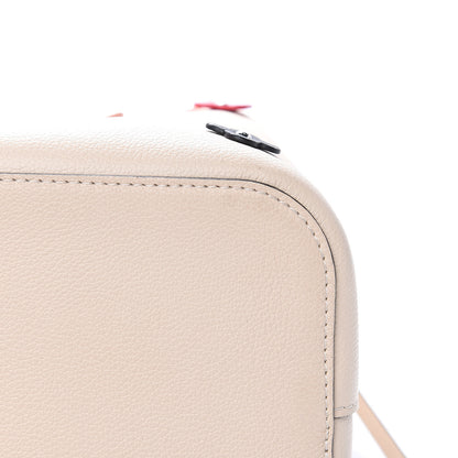 Louis Vuitton Calfskin Flowers Lockme Bucket Creme 9 of 10