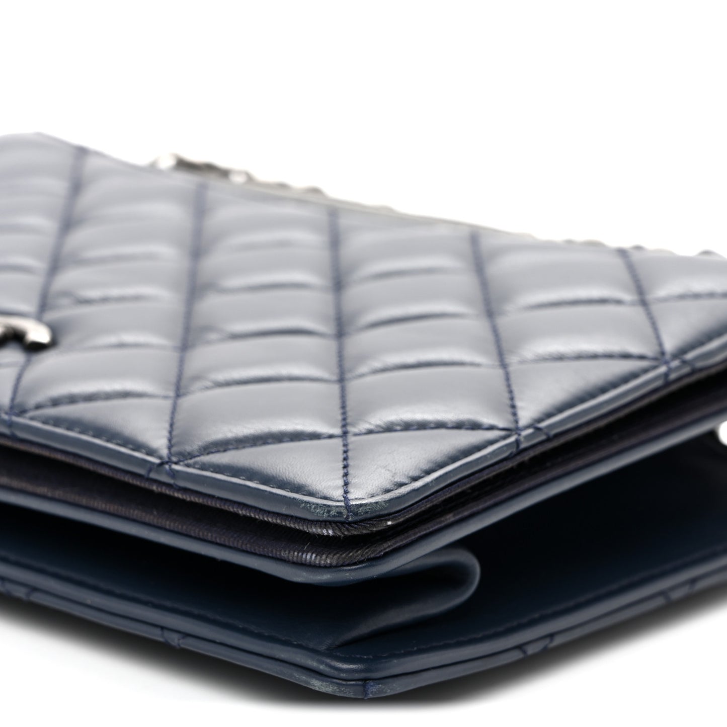 Calfskin Quilted Ballerine Flap Black Blue