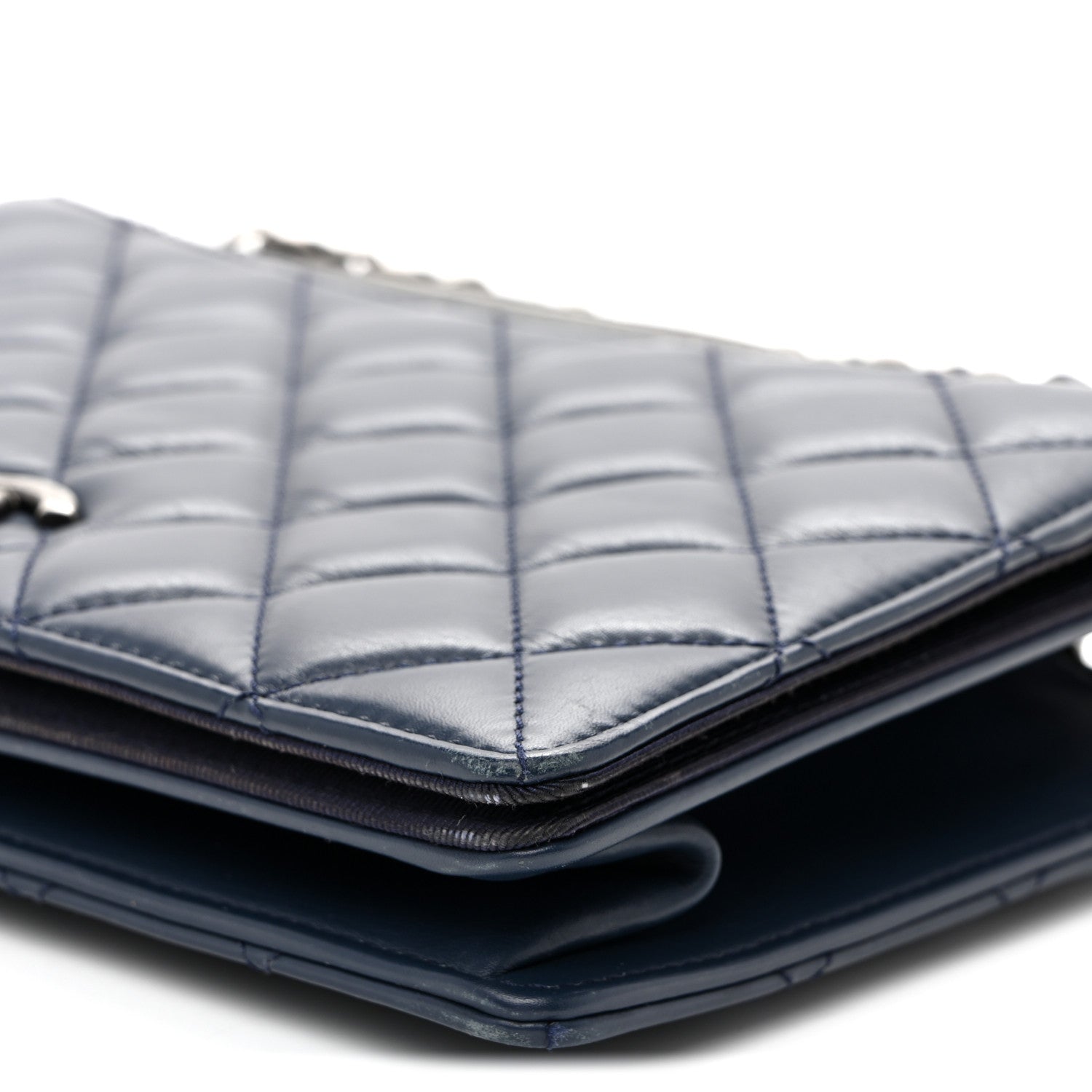 Chanel Calfskin Quilted Ballerine Flap Black Blue 9 of 10
