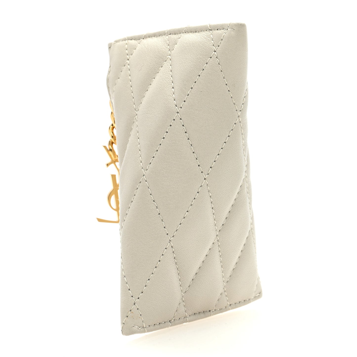 Lambskin Quilted Berlingo Bag Charm Crema Soft