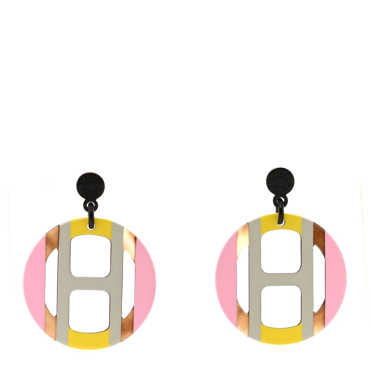 Lacquered Horn H Equipe Earrings
