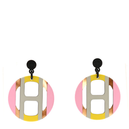Hermes Lacquered Horn H Equipe Earrings 1 of 6