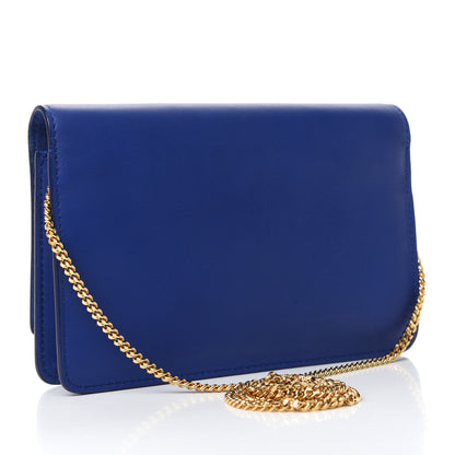 Fendi Vitello Flamingo Tube Wallet on Chain Blue Neon 3 of 11