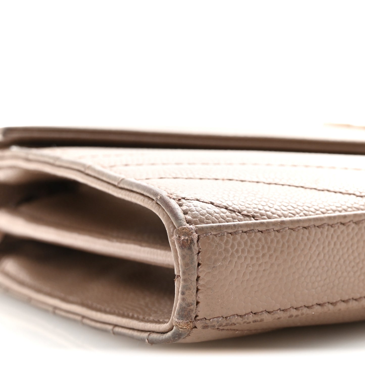 Grain De Poudre Matelasse Chevron Monogram Chain Wallet Taupe