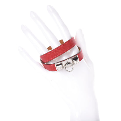 Hermes Epsom Rivale Double Tour Bracelet S Rouge Casaque 2 of 4