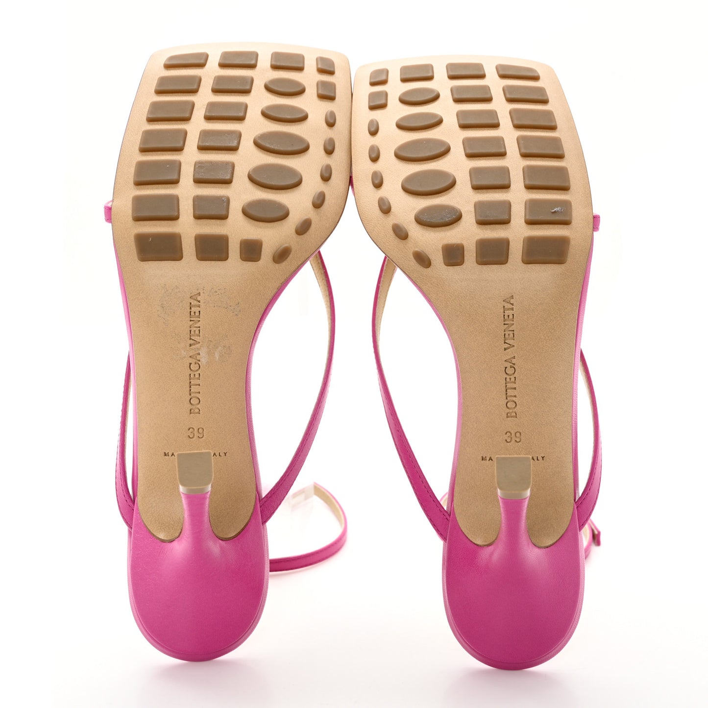 Lambskin Stretch Multi Strap 90mm Sandals 39 Hollyhock