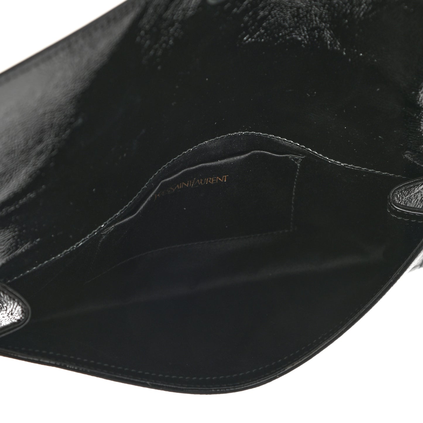 Textured Patent Monogram Large Belle De Jour Clutch Black