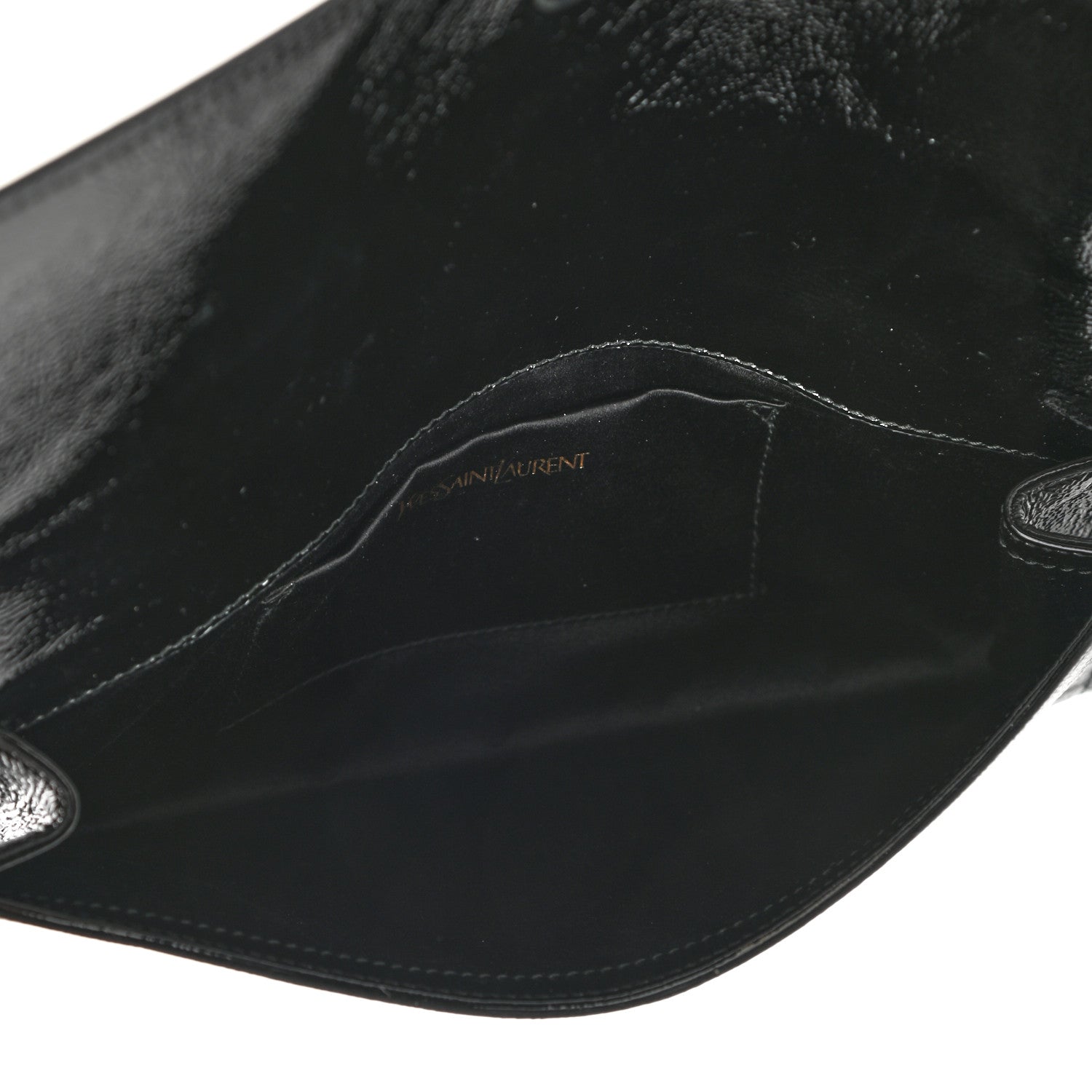 Saint Laurent Textured Patent Monogram Large Belle De Jour Clutch Black 5 of 6