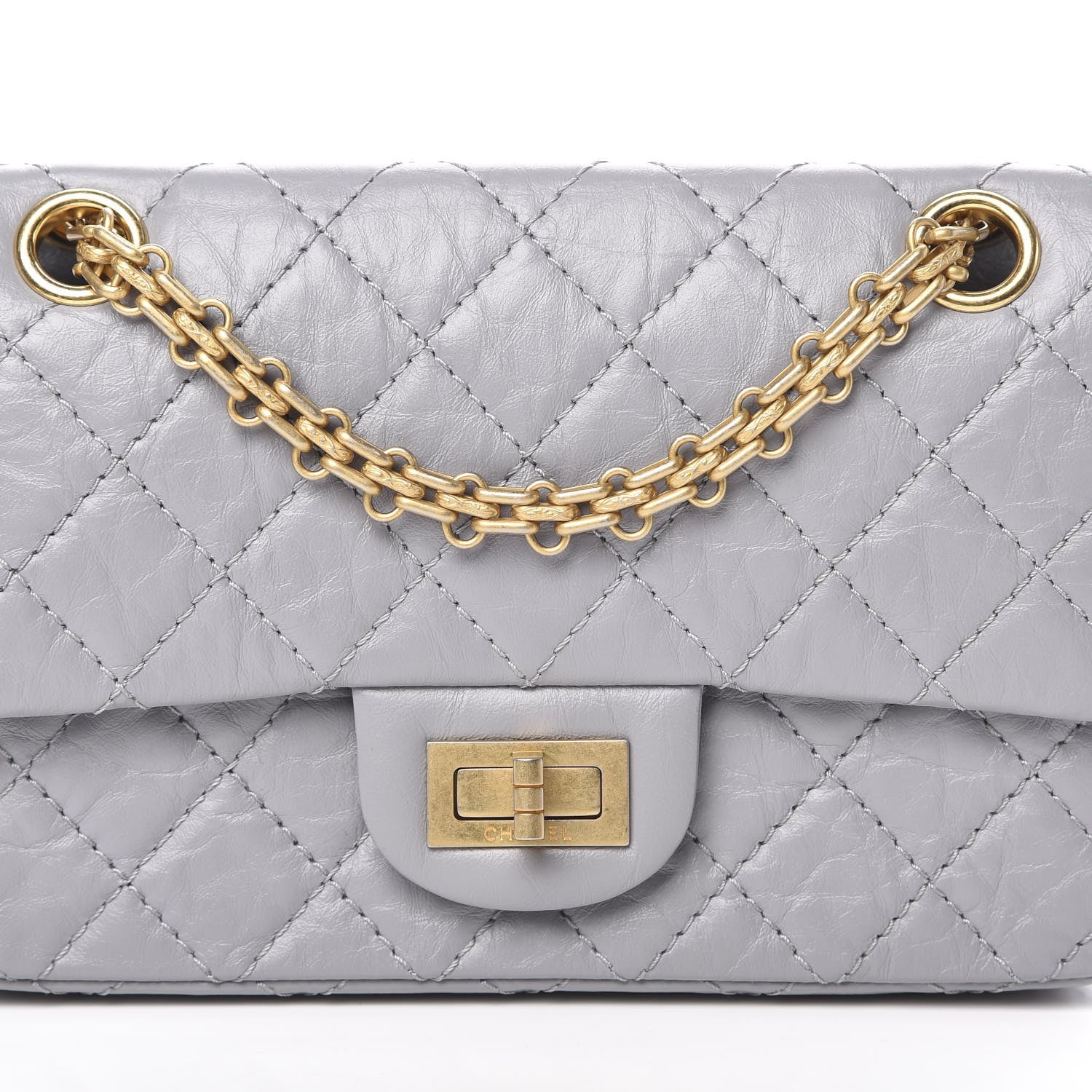 Chanel Aged Calfskin Quilted 2.55 Reissue Mini Flap Grey 8 of 11