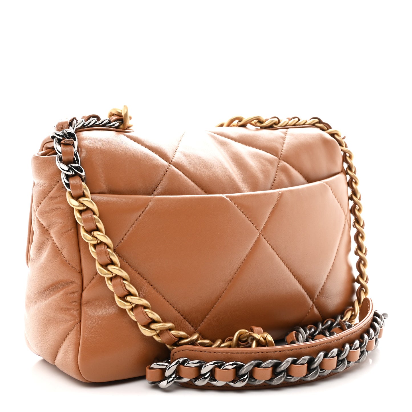 Lambskin Quilted Medium Chanel 19 Flap Brown