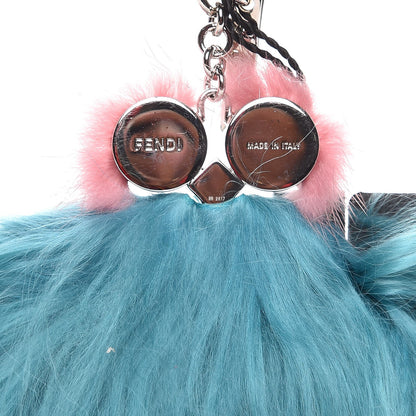 Fendi Mink Alpaca Fur Hypnoteyes Witches Bag Charm Acqua 3 of 5