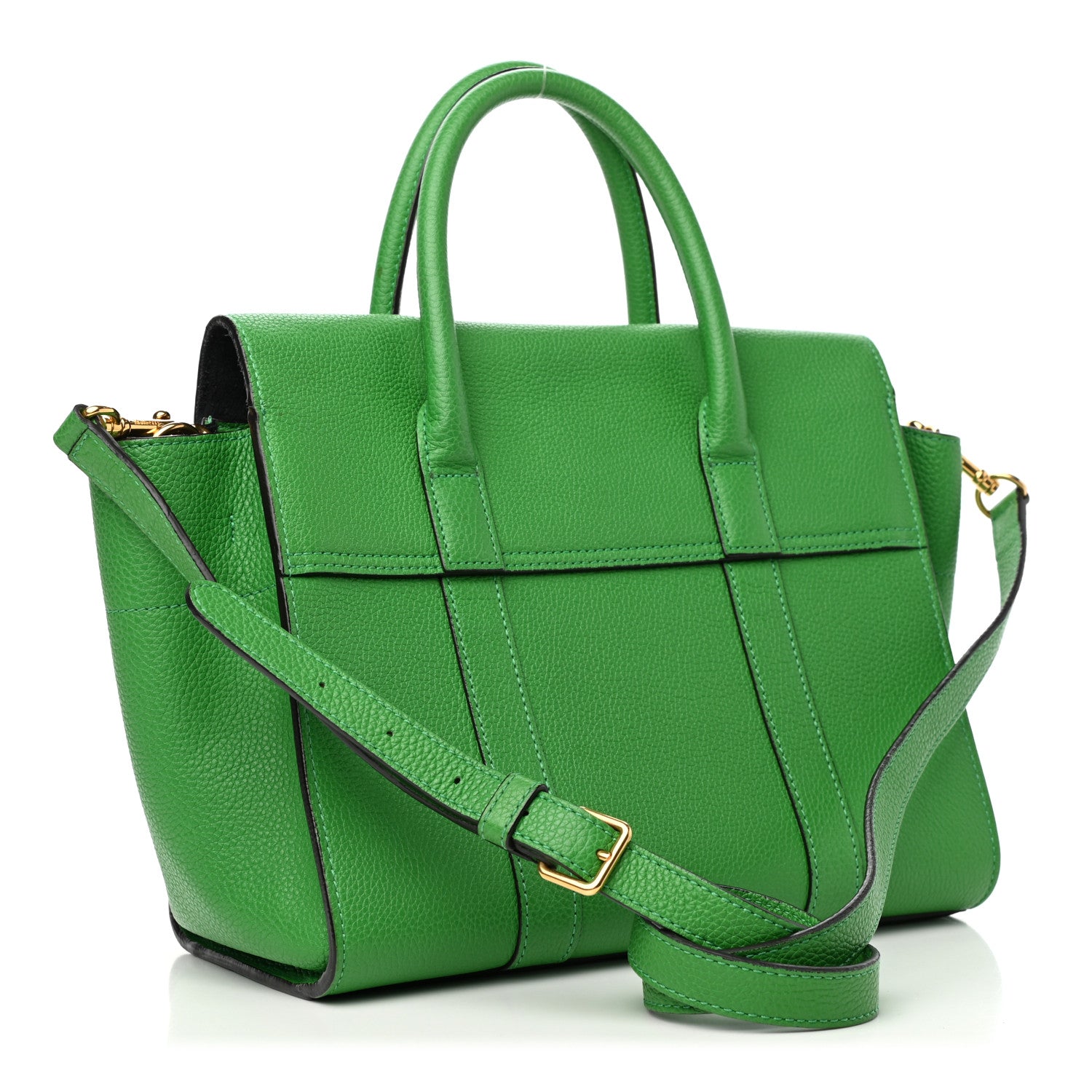 Mulberry Classic Grain Small Bayswater Satchel Grass Green 2 of 7