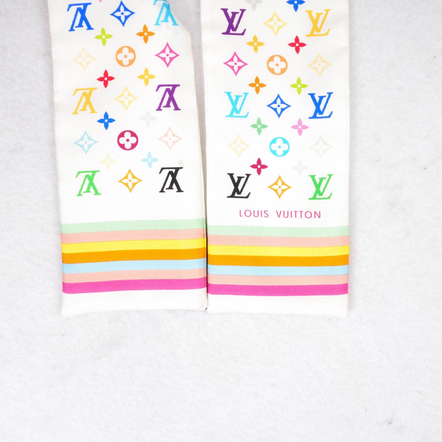 Louis Vuitton Silk Monogram Multicolor Bandeau White 3 of 5