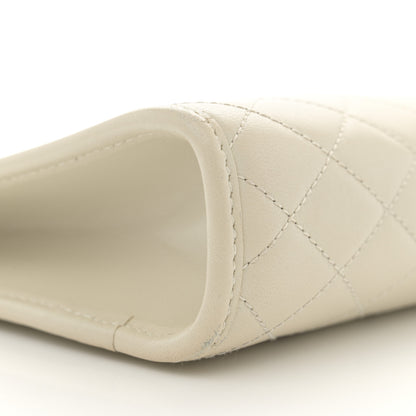 Saint Laurent Lambskin Quilted Monogram Baby Victoire Chain Clutch Blanc Vintage 9 of 12