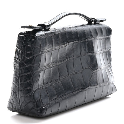 Loro Piana Crocodile L19 Extra Pocket Pouch Black 3 of 10