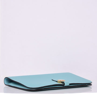 Hermes Togo Dogon Duo Wallet Bleu Atoll 4 of 10