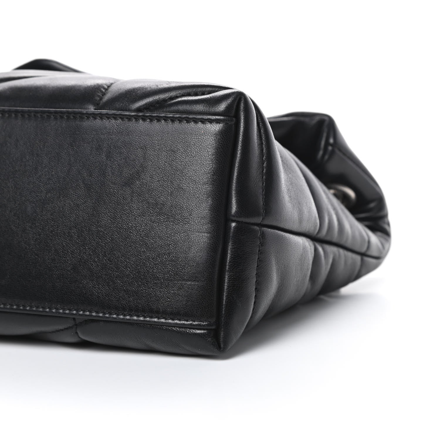 Saint Laurent Lambskin Quilted Small Loulou Puffer Monogram Chain Satchel Black 10 of 15