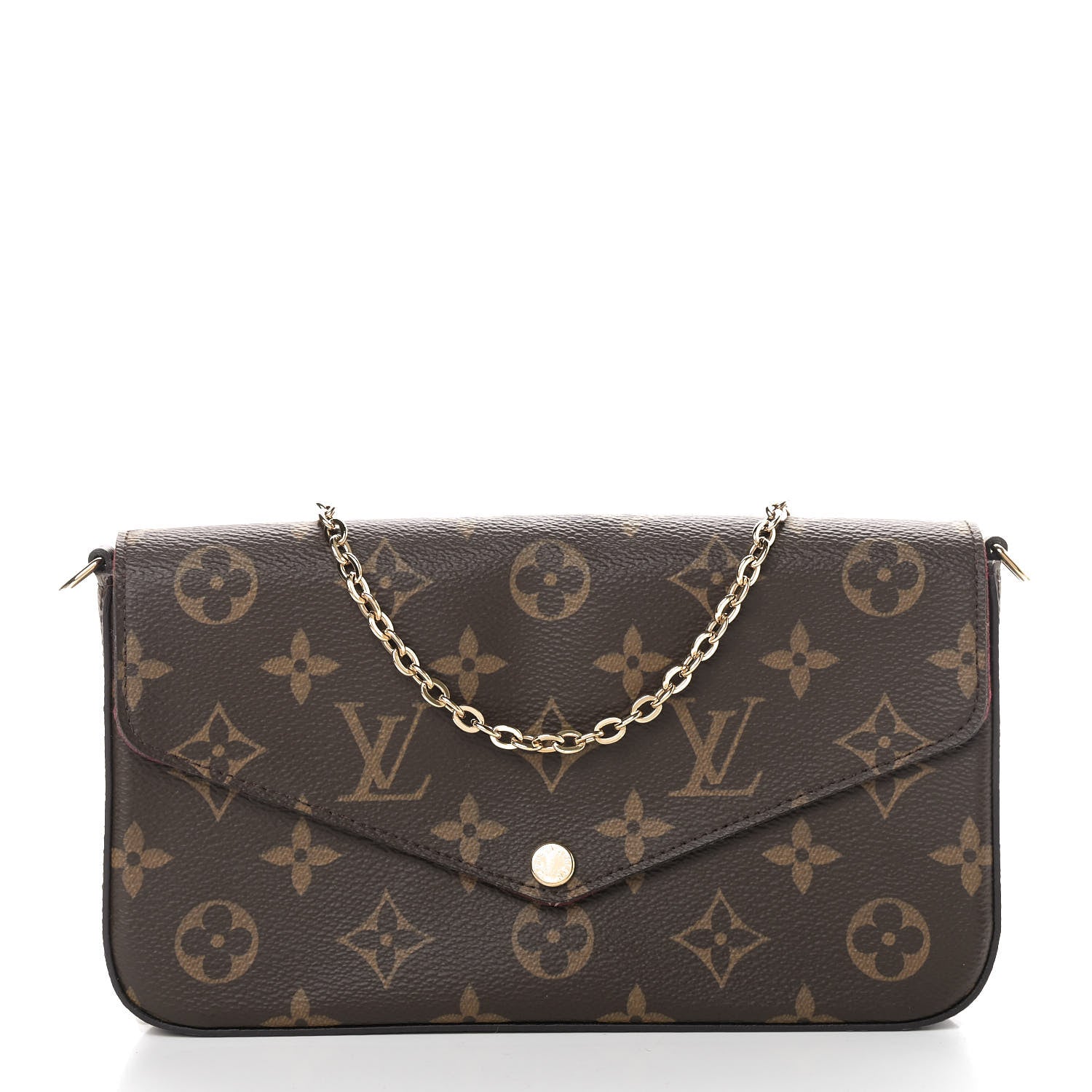 Louis Vuitton Monogram Pochette Felicie Chain Wallet Fuchsia 3 of 12