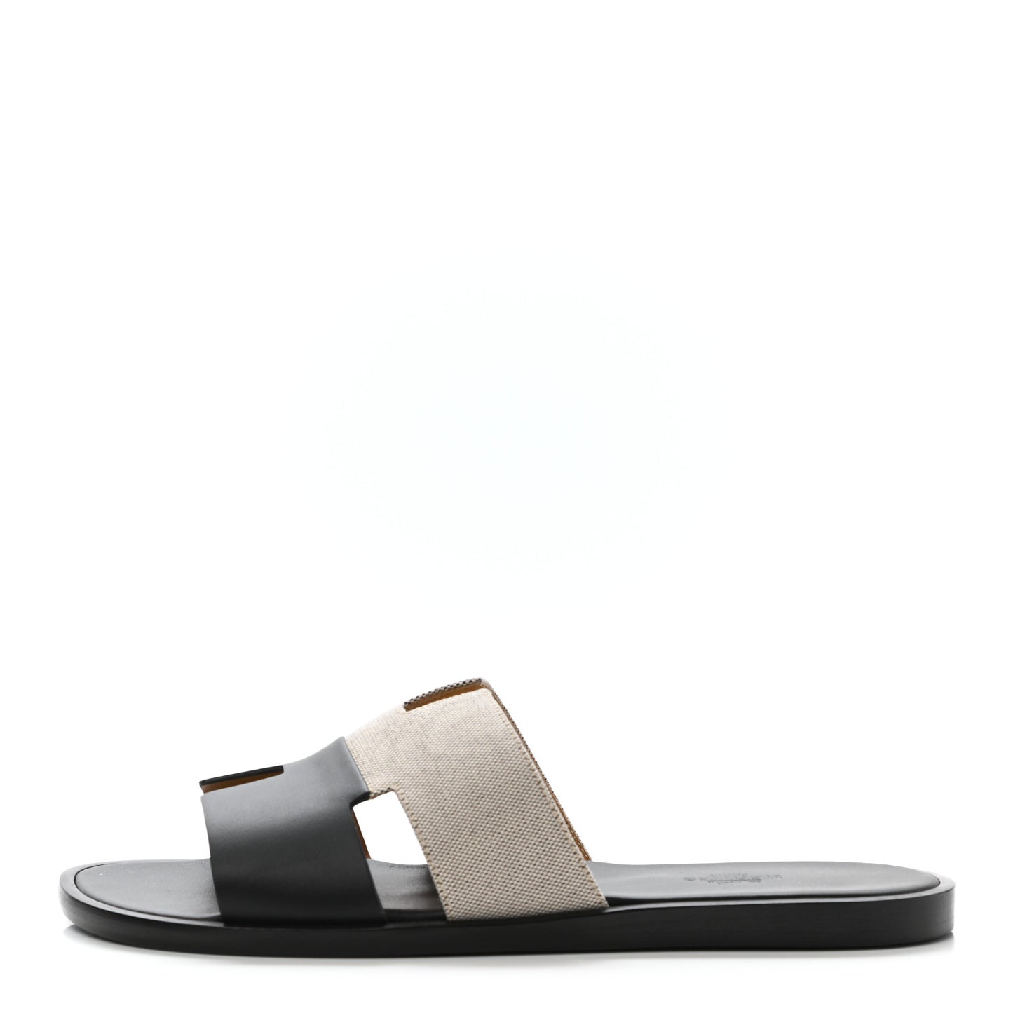 Canvas Calfskin Mens Izmir Sandals 40 Black Prunoir