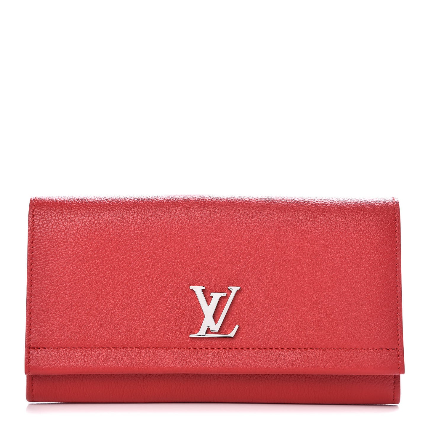 Calfskin Lockme II Wallet Rubis