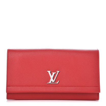 Louis Vuitton Calfskin Lockme II Wallet Rubis 1 of 8