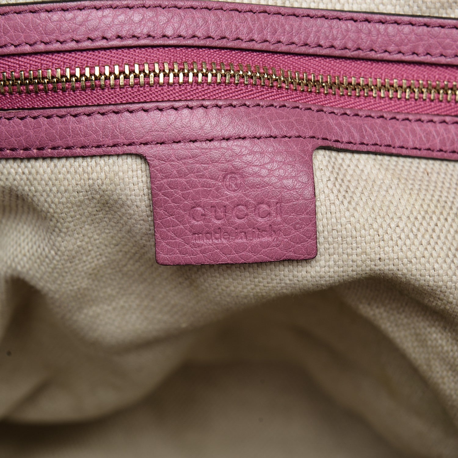 Gucci Pebbled Calfskin Medium Soho Shoulder Bag Fresia Rose 6 of 8