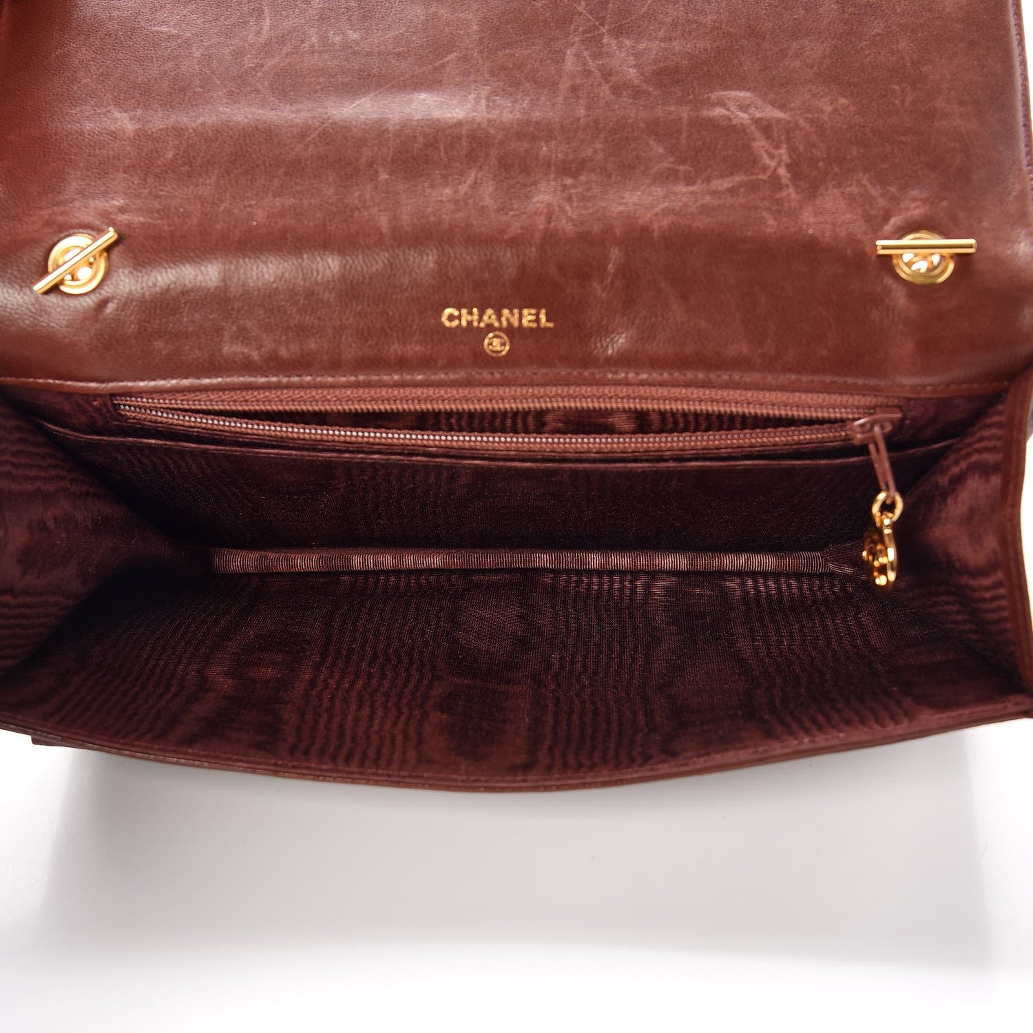 Chanel Caviar Timeless CC Wallet On Chain WOC Dark Brown 5 of 11