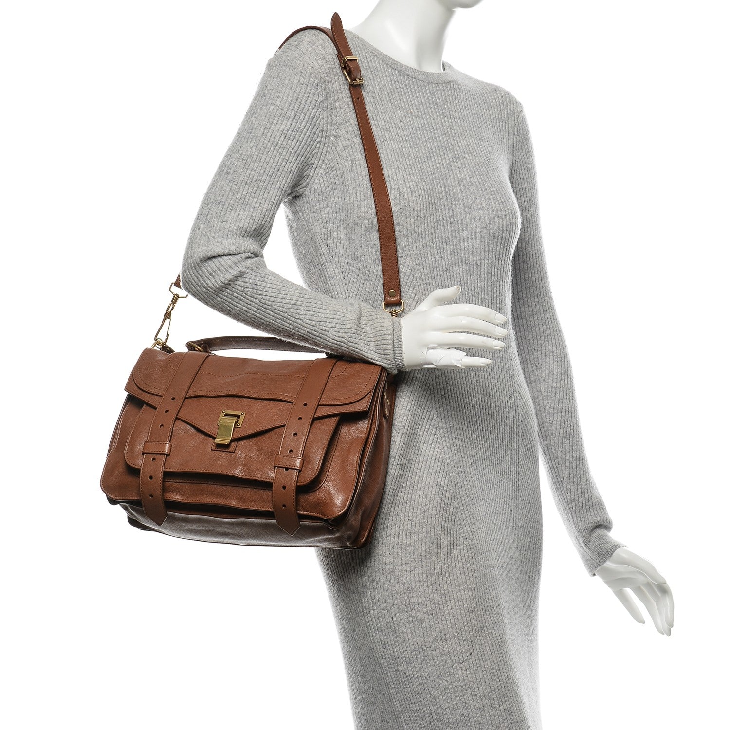 Proenza Schouler Lambskin Medium PS1 Satchel Saddle 2 of 10