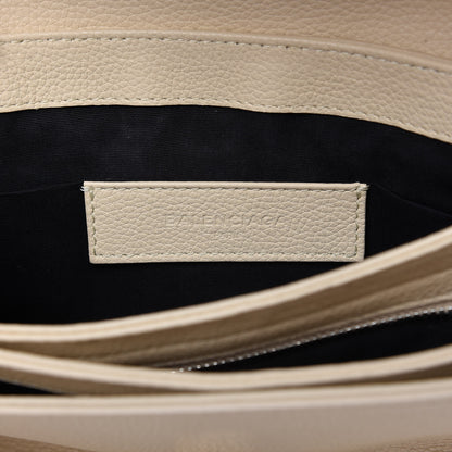 Balenciaga Grained Calfskin Le Dix Soft Courrier Blanc Creme 8 of 14