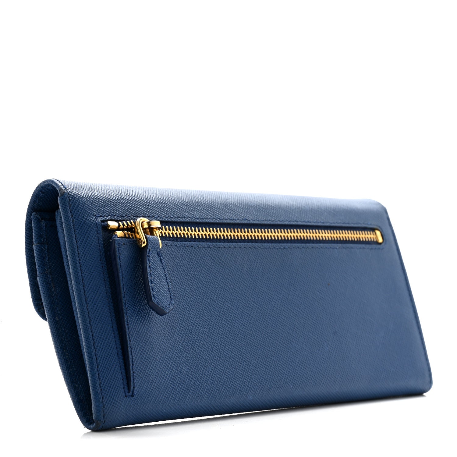 Prada Saffiano Tuc Continental Flap Wallet Azzurro 4 of 15