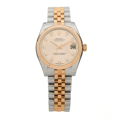 Rolex Stainless Steel 18K Everose Gold Diamond 31mm Oyster Perpetual Datejust Watch Pink 178271 1 of 5