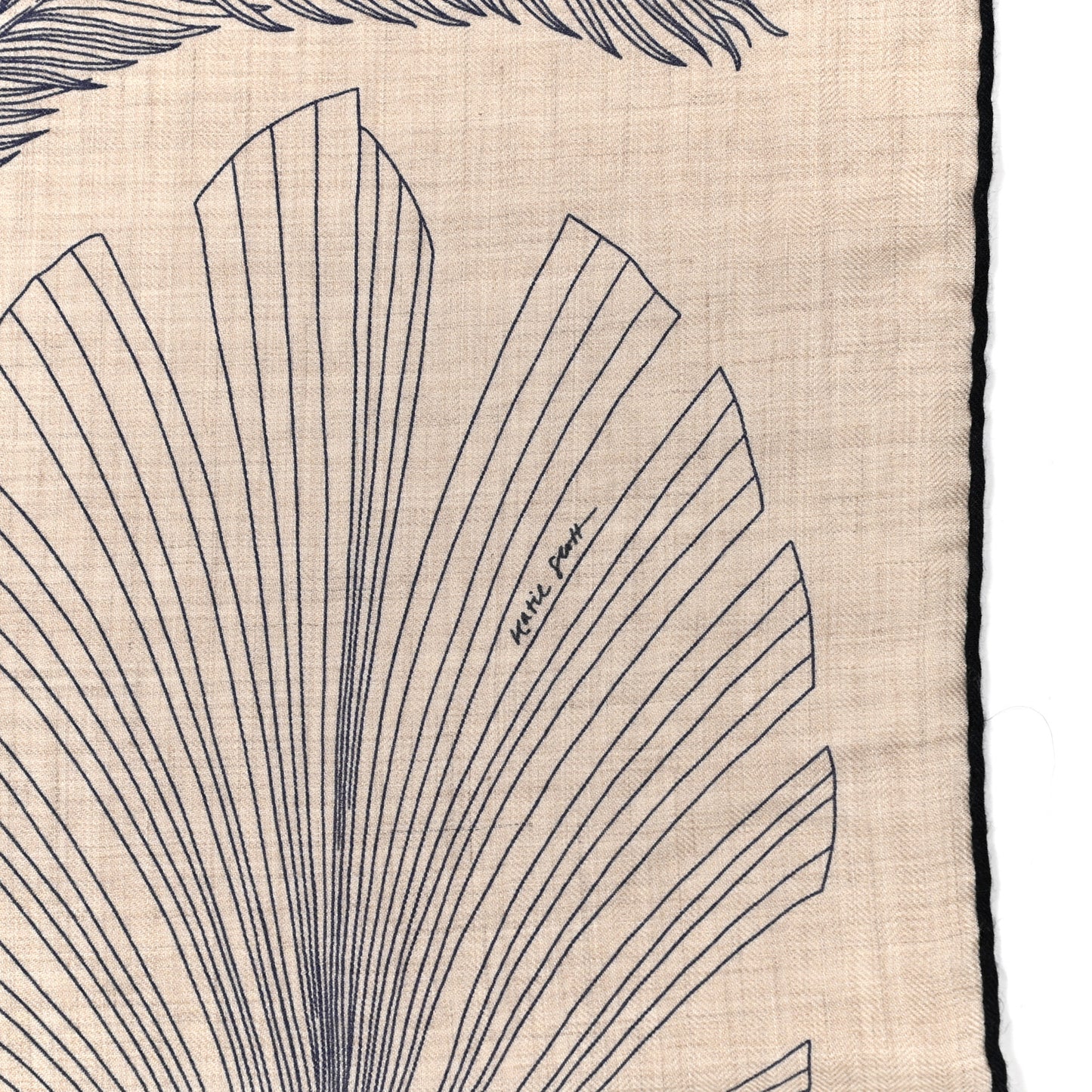 Cashmere Silk Index Palmarum Finesse Shawl 140 Naturel Bleu