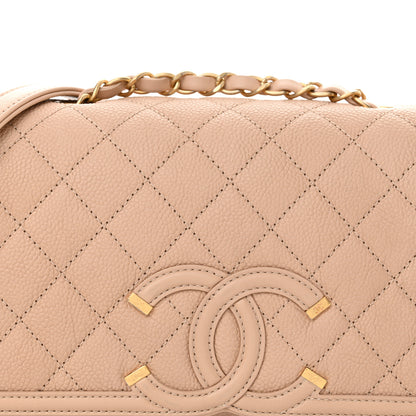 Chanel Caviar Quilted Medium CC Filigree Flap Beige 8 of 12