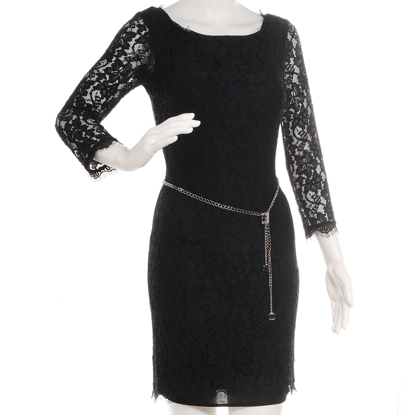 Enamel CC Cambon Chain Belt Silver Black
