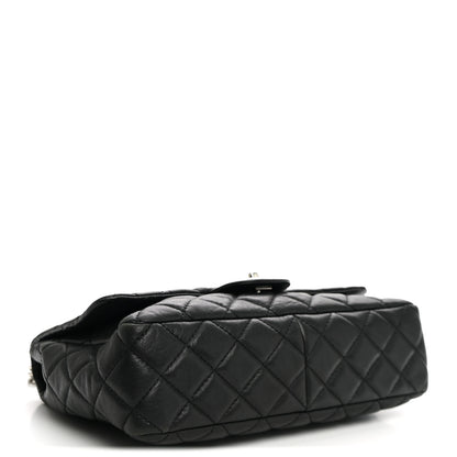 Chanel Washed Lambskin Quilted Bijoux Chain Jumbo Single Flap Black 4 of 10