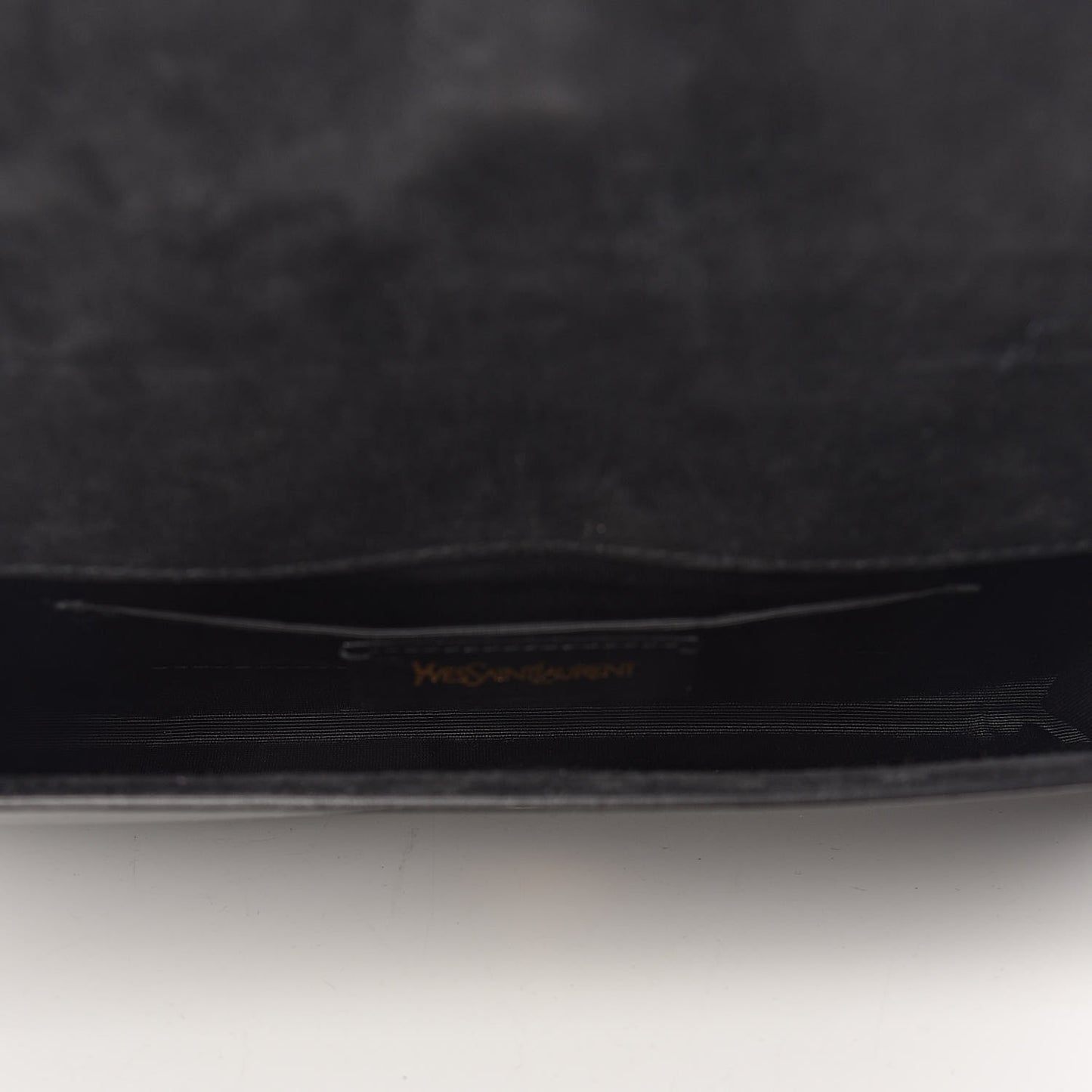 Textured Patent Classic Y Ligne Clutch Black