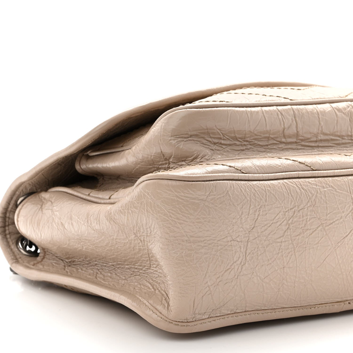 Saint Laurent Crinkled Calfskin Matelasse Monogram Medium Niki Chain Satchel Light Natural 7 of 9