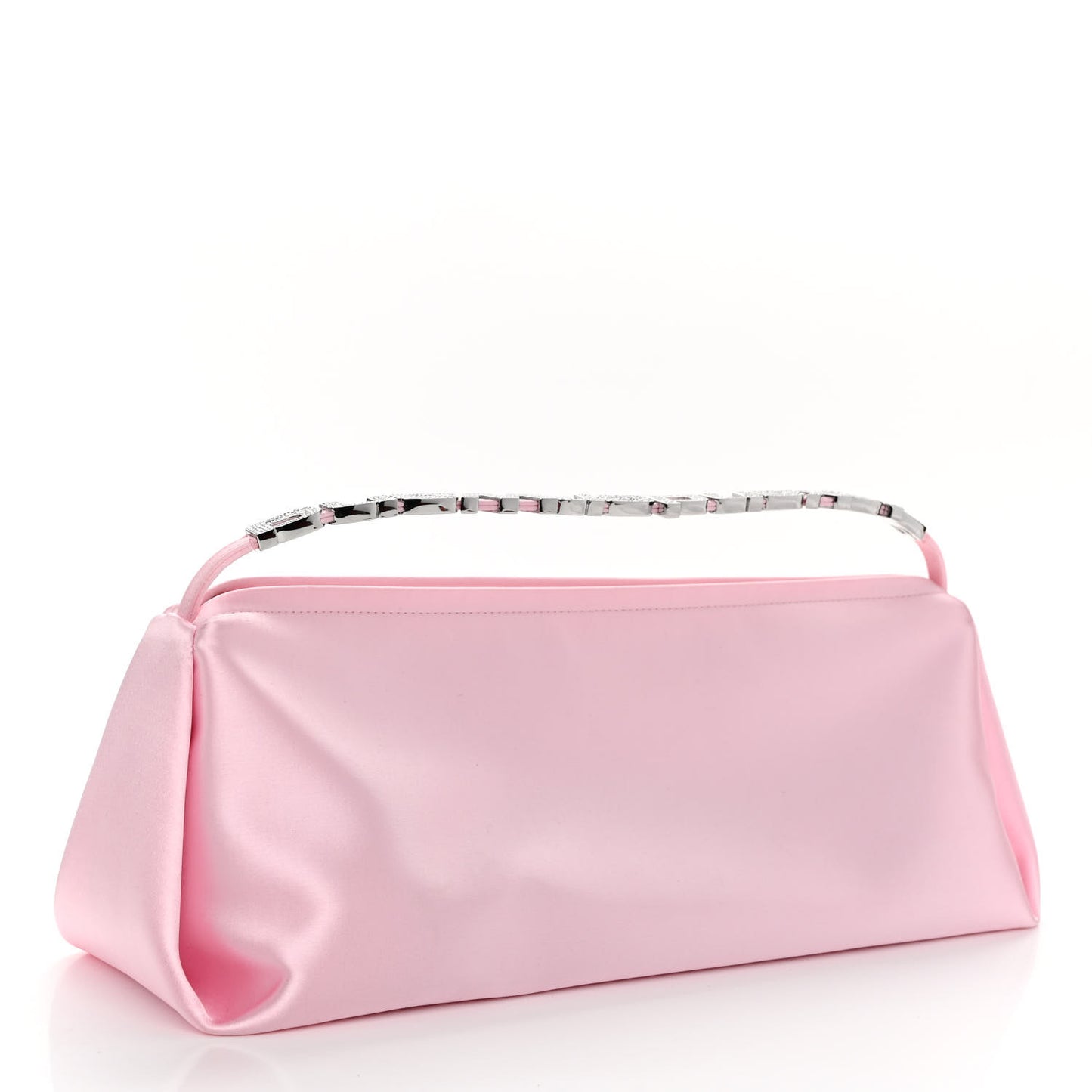 Satin Crystal Large Marquess Shoulder Bag Pink