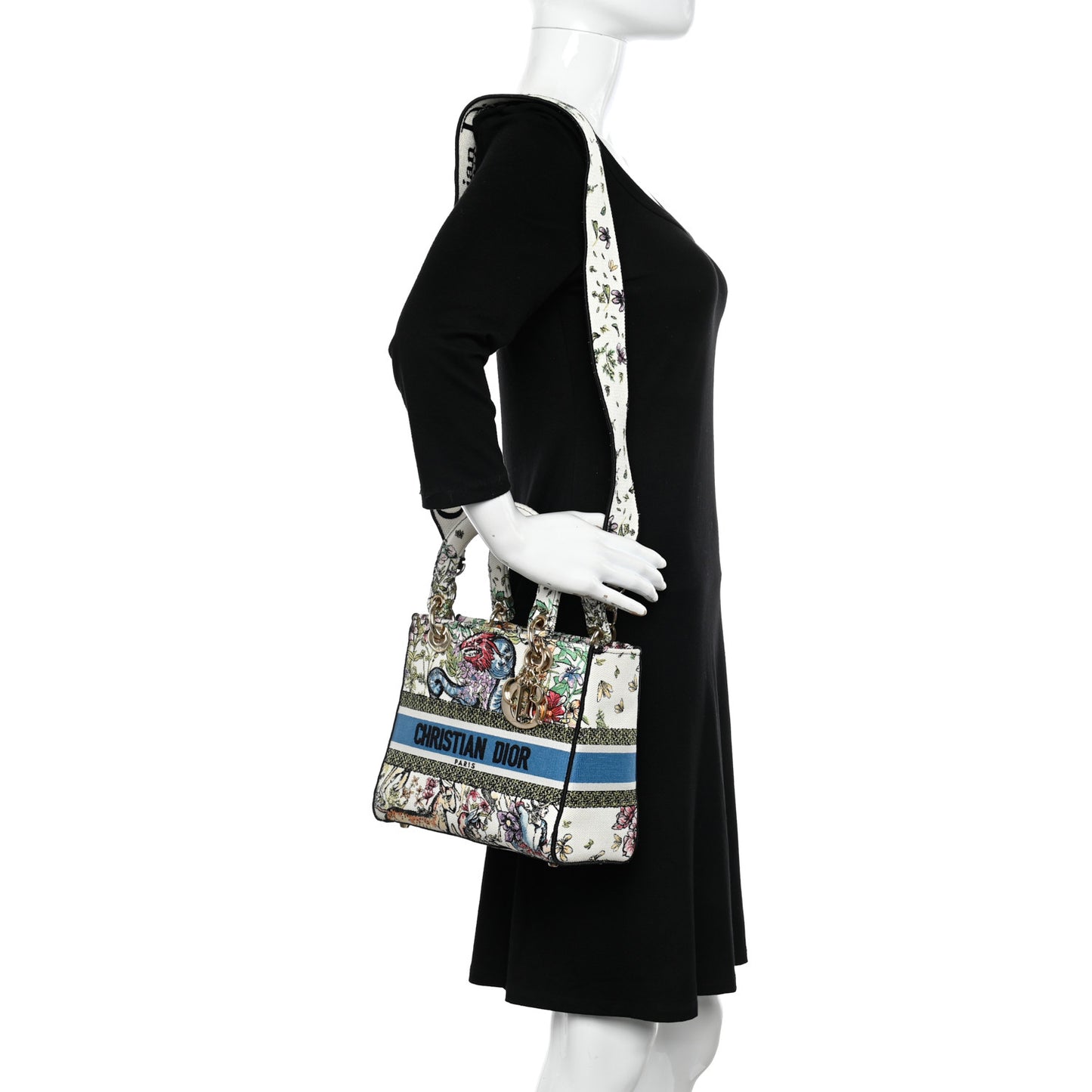 Canvas D-Constellation Embroidered Medium Lady D-Lite Latte Multicolor