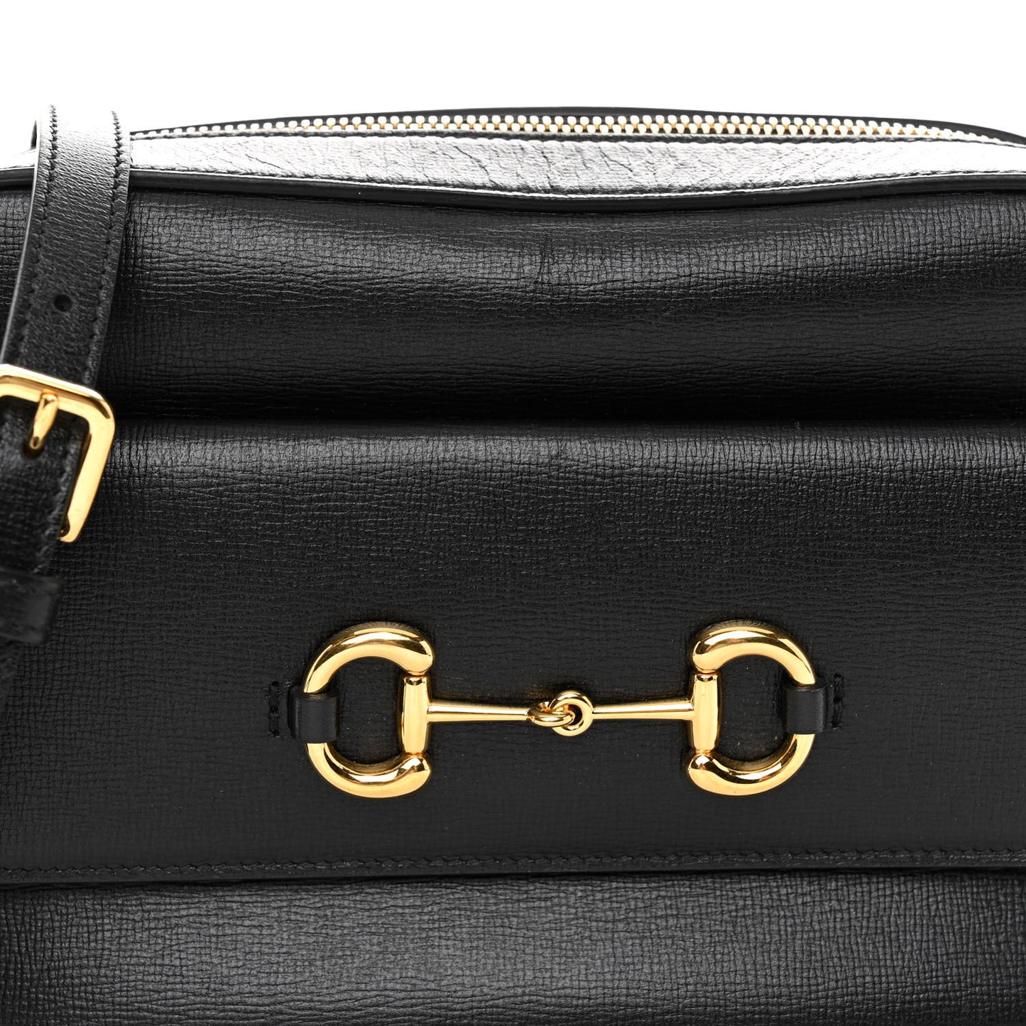 Textured Calfskin Small Horsebit 1955 Shoulder Bag Black