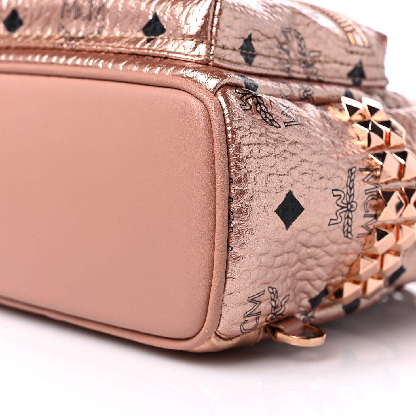 Metallic Visetos Studded X-Mini Bebe Boo Backpack Champagne Gold