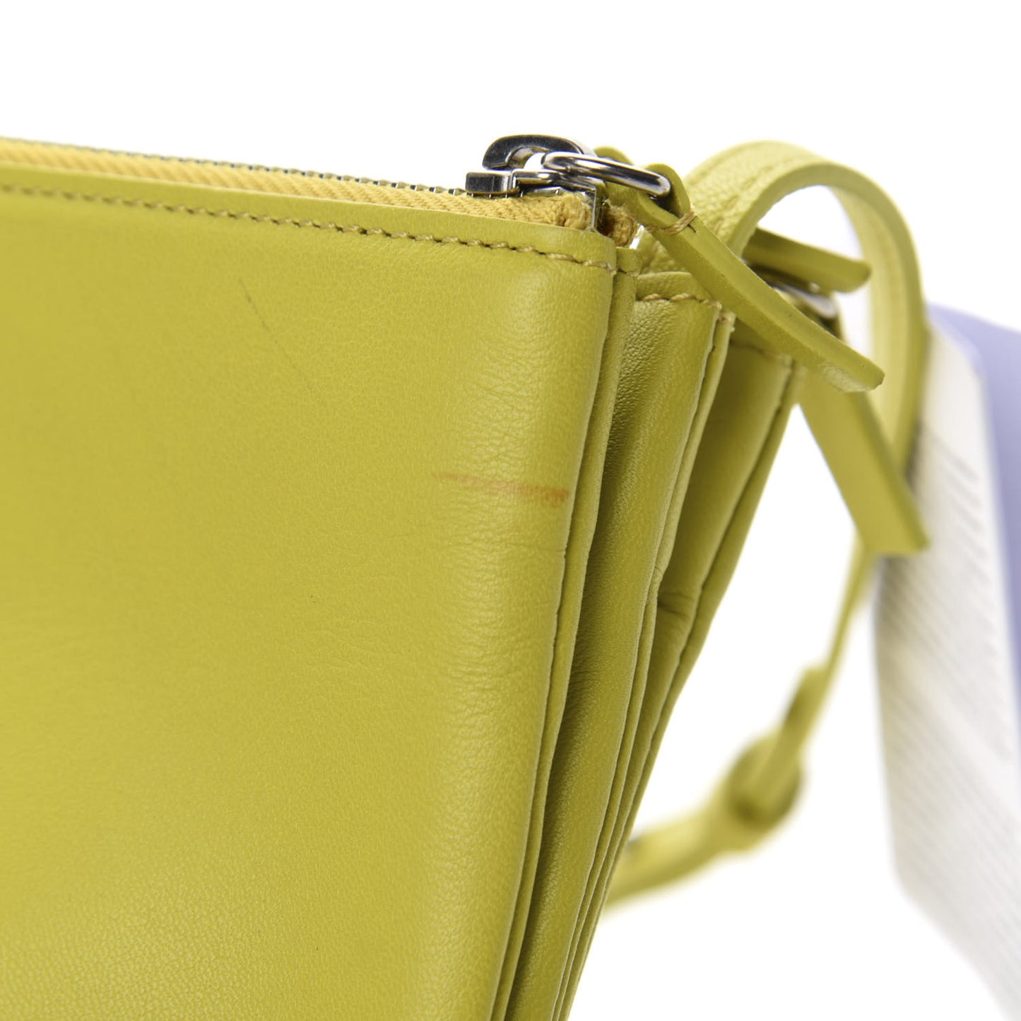 Lambskin Small Trio Crossbody Bag Fluo Yellow
