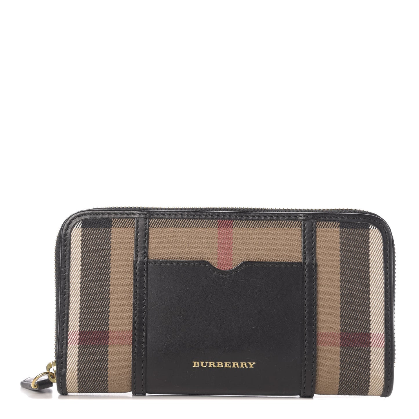 House Check Large Sartorial Ziggy Zip Around Wallet Black