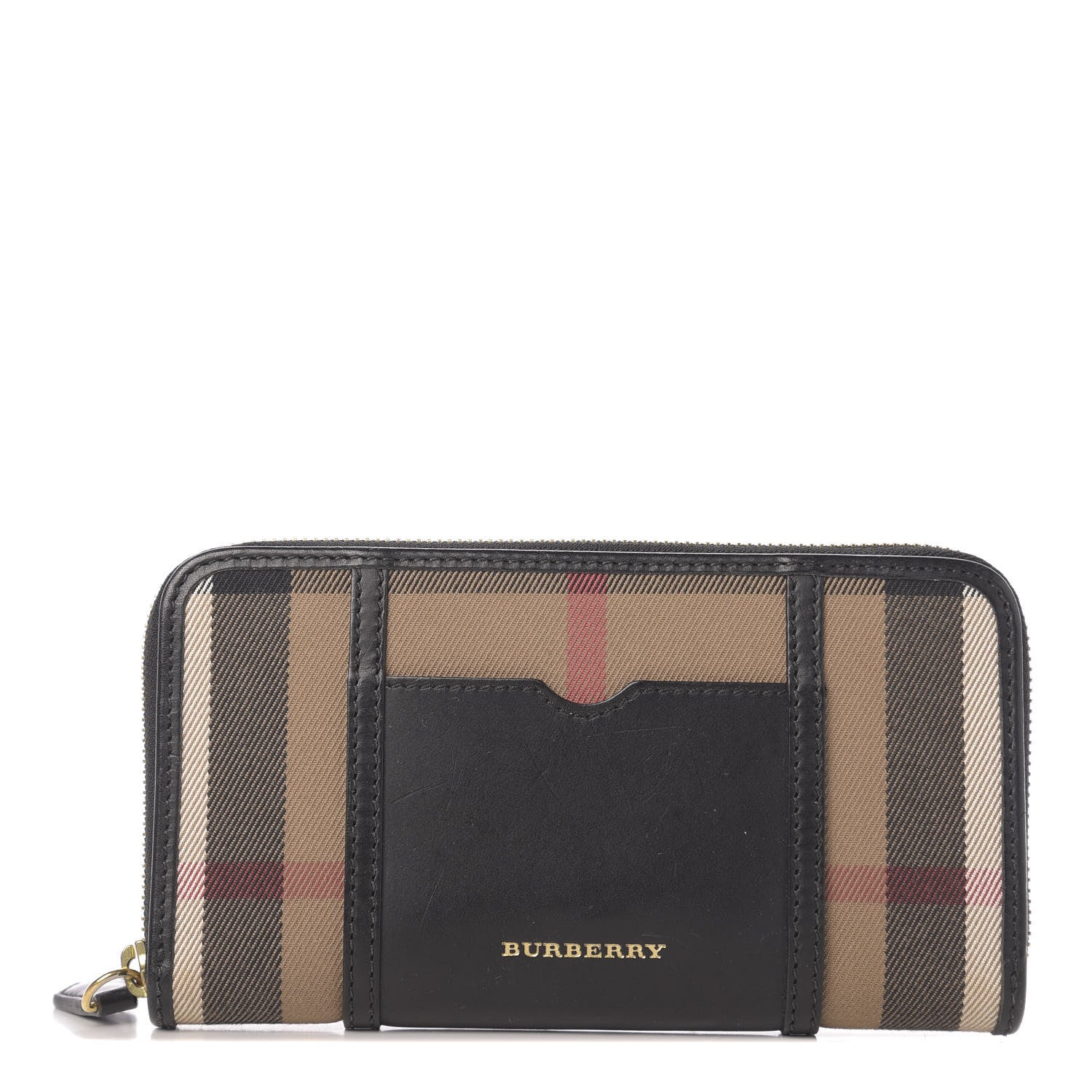 Burberry House Check Large Sartorial Ziggy Zip Around Wallet Black 1 of 13