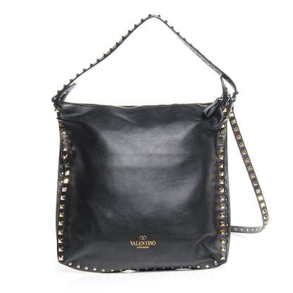 Valentino Garavani Vitello Small Rockstud Hobo Black 1 of 8