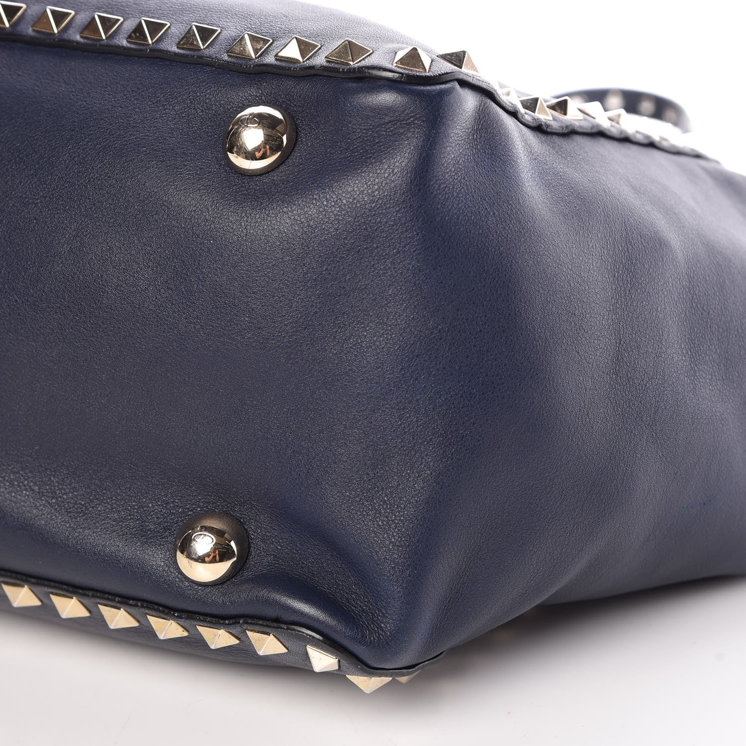 Valentino Garavani Vitello Medium Rockstud Tote Marine 12 of 12