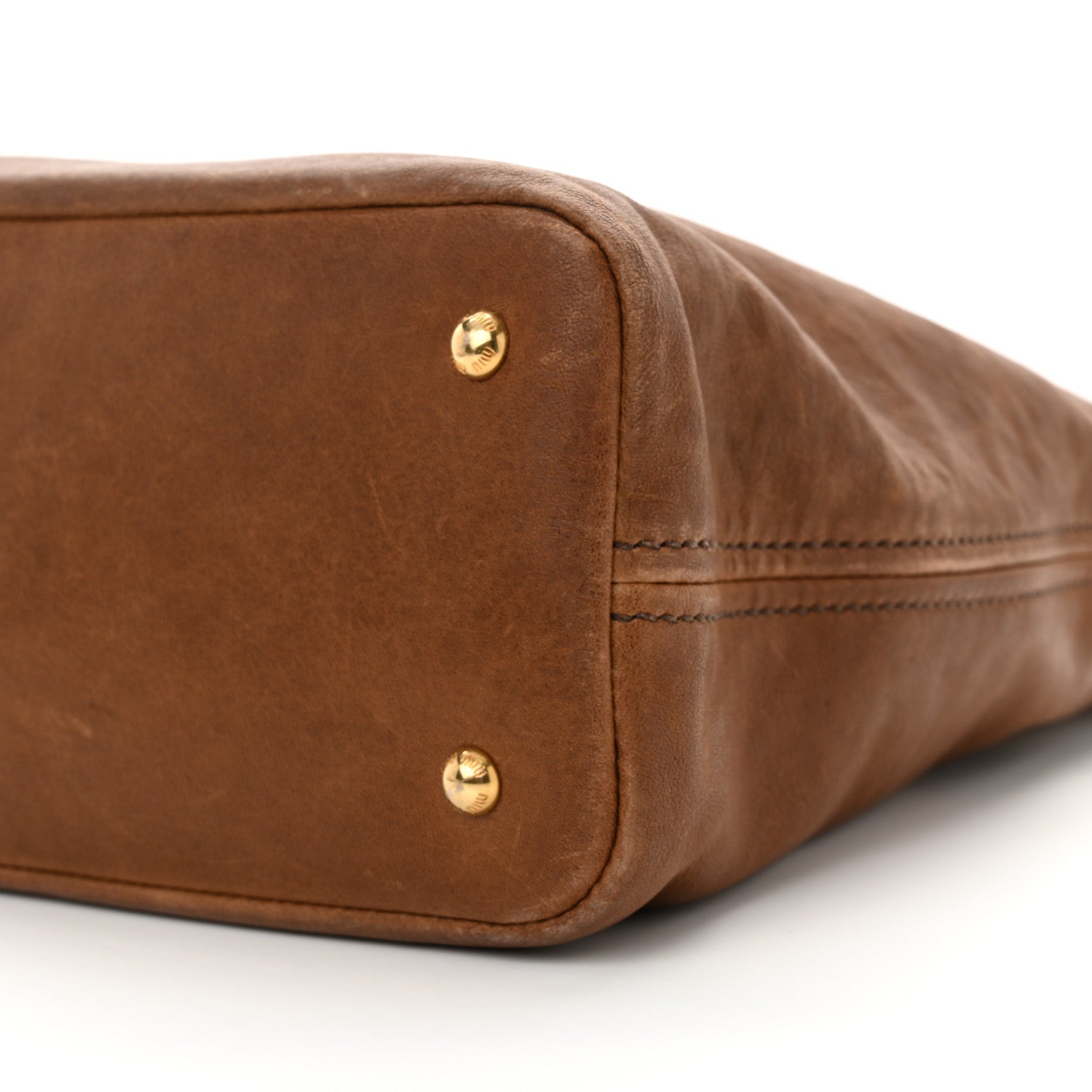 Miu Miu Nappa Aviator Medium Aventure Bag Rovere 9 of 10