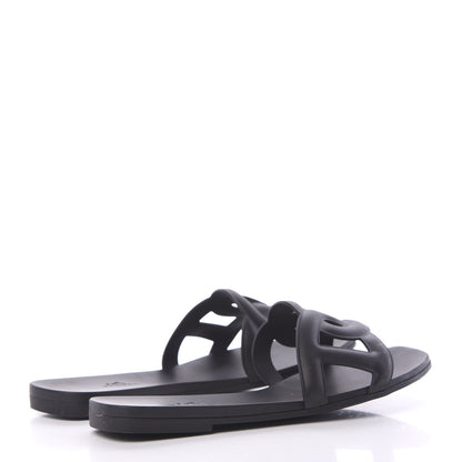 Hermes Rubber Aloha Sandals 39 Black 4 of 12